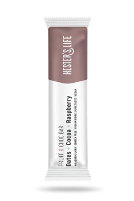 Hester's Life Fruit & Choc Bar Dates + Cocoa + Raspberry togo