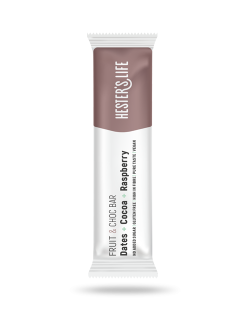 Hester's Life Fruit & Choc Bar Dates + Cocoa + Raspberry togo