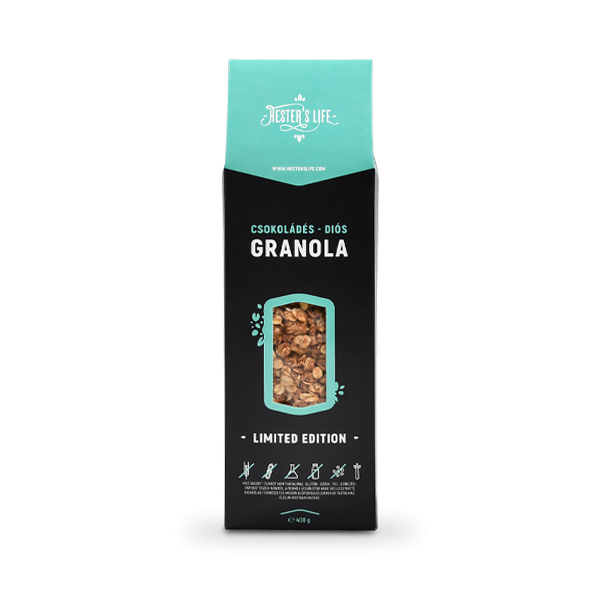 Hester's Life Limited Edition Csokoládés-Diós Granola extra granola