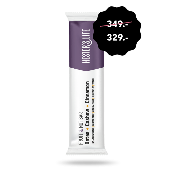 Hester's Life Fruit & Nut Bar Dates + Cashew + Cinnamon togo