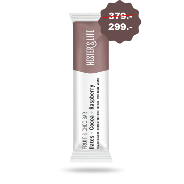 Hester's Life Fruit & Choc Bar Dates + Cocoa + Raspberry togo